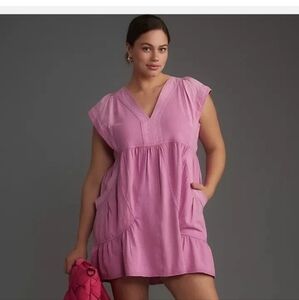 Daily Practice By Anthropologie Pink V-Neck Women's Dress; NWOT; Size 1X